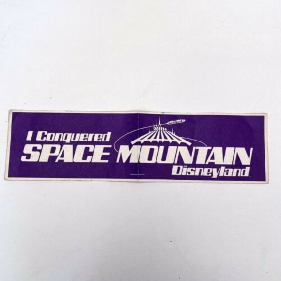 I Conquered  Space Mountain Disneyland Bumper Sticker 1977 For Cast Members Only - Picture 1 of 10